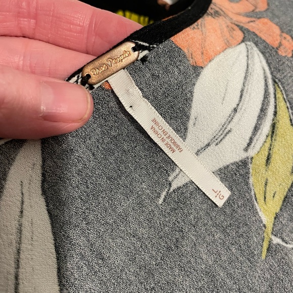 Free People Brand Size Large Bella Printed Tunic Babydoll Dress **Flawed** - Picture 7 of 8